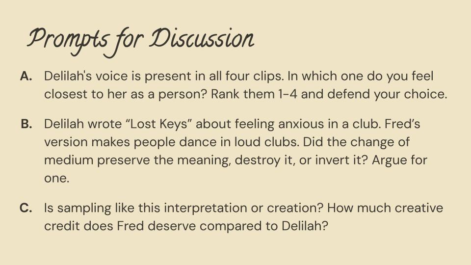 The assessment questions forking on system versus experience