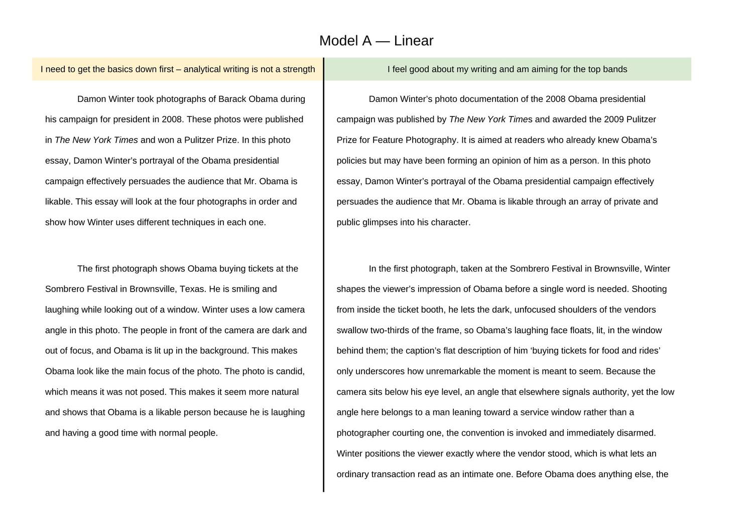 Model A linear, basic and top-band versions side by side