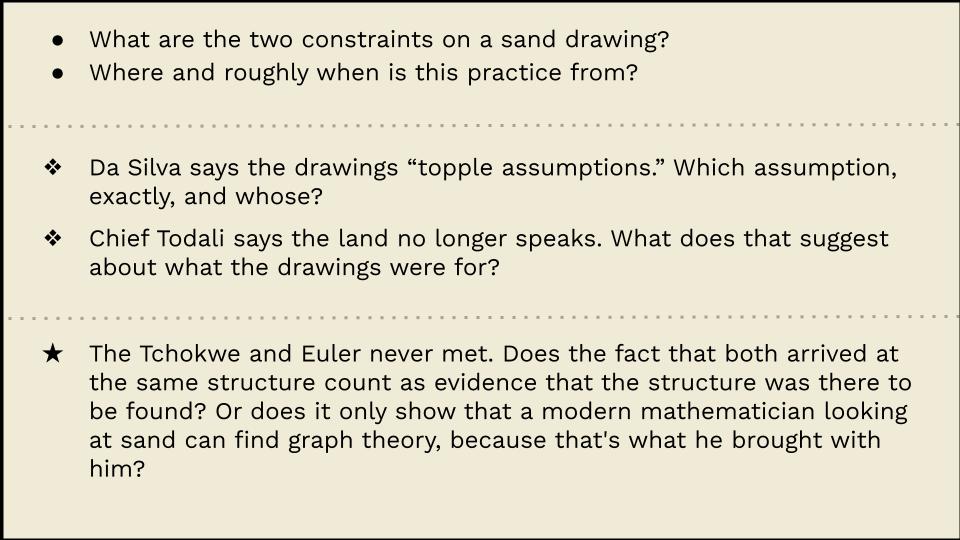 Tiered questions ending on whether the structure was there to be found