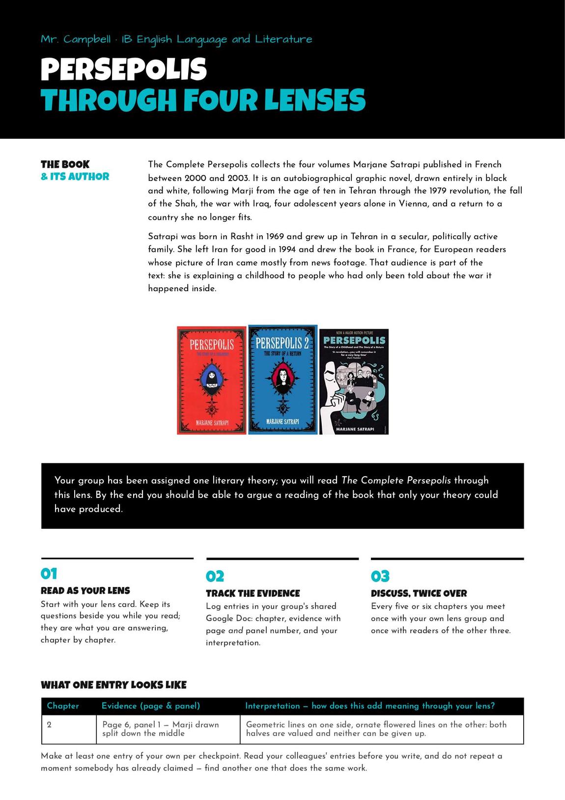 The Persepolis unit overview handout