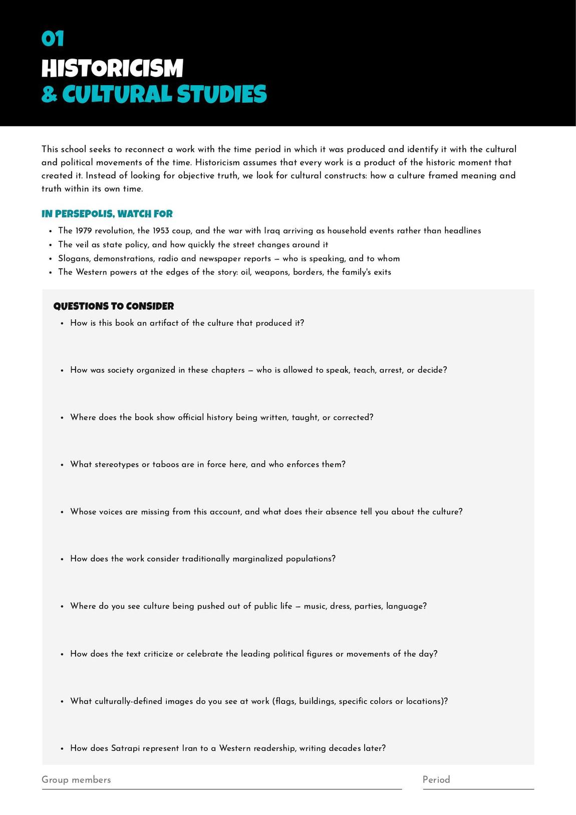The historicism lens card