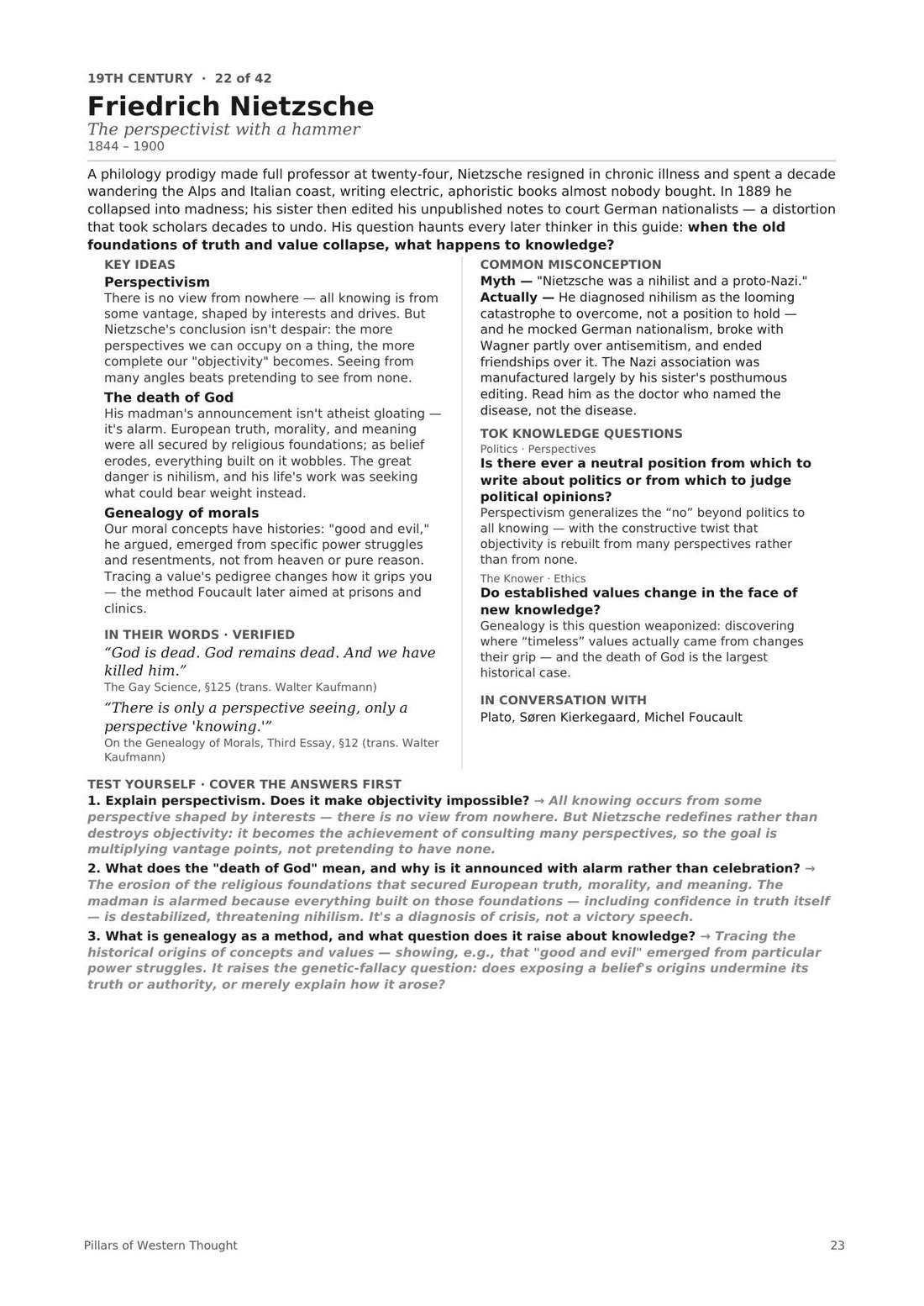 A full thinker profile from the guide