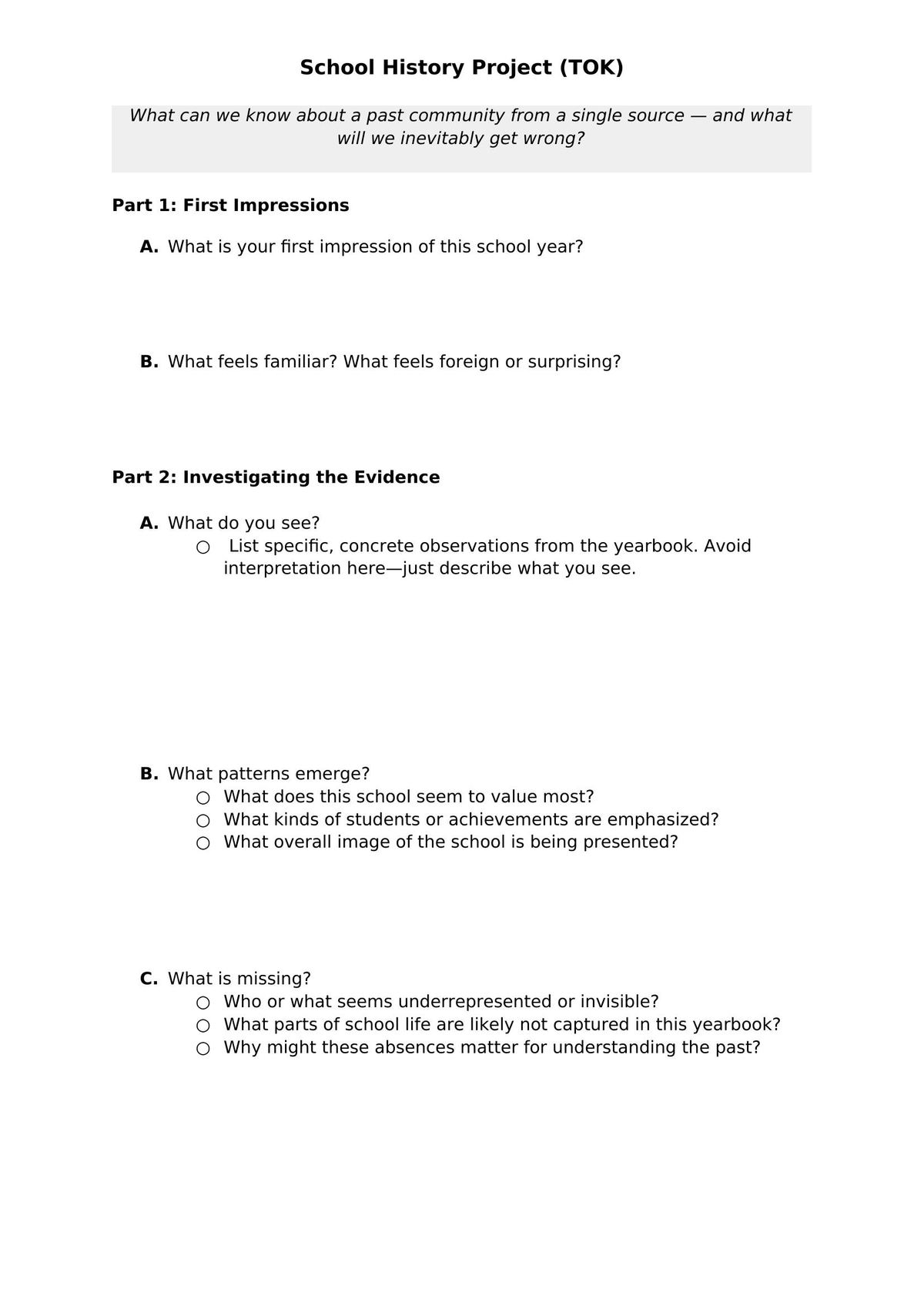 The school yearbook source analysis project